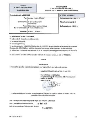 Dp 26 Q 0171 Arrêté