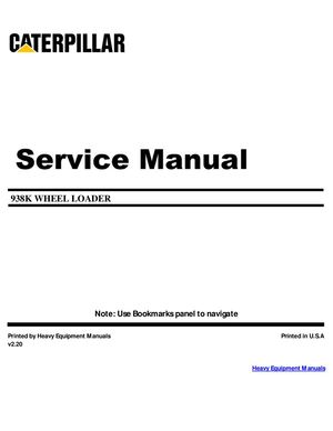 Caterpillar 938K Service Repair Manual PDF