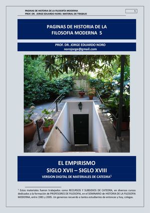 360. PAGINAS DE HISTORIA DE LA FILOSOFIA 5 + EL EMPIRISMO. SIGLO XVII Y XVIII