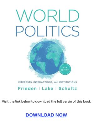 World Politics Interests, Interactions, Institutions 5th edition PDF