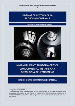 362. PAGINAS DE HISTORIA DE LA FILOSOFIA MODERNA + KANT Y LA FILOSOFIA CRITICA