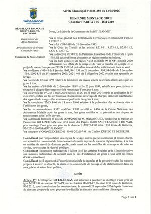 Am N°2026 250 Montage Grue Lizee Sas Habitat 06 Rm 2210
