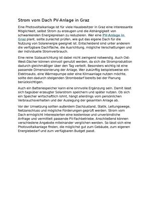 Strom Vom Dach Pv Anlage In Graz