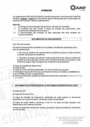 Relação De Documentos Necessários Na Entrega