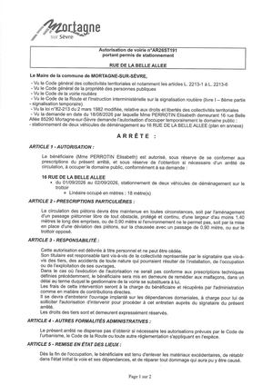 Ar26st191 Av Portant Permis De Stationnement Rue Belle Allée Du 01 09 Au 02 09 2026