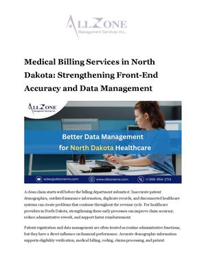 Medical Billing Services in North Dakota: Strengthening Front-End Accuracy and Data Management