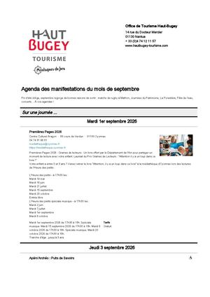 Animations Du Mois - Septembre - 2026