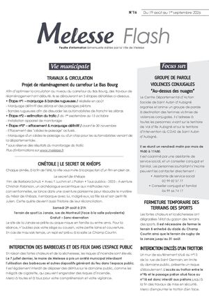 Flash n°16 du 19 août au 1er septembre 2026