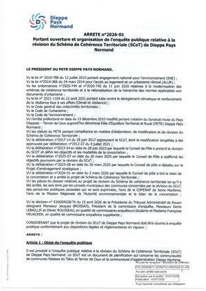 2026 01 Arrete Ouverture Enquete Publique Scot