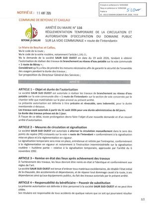 Arrêté 116 Saur Rte Intendant Pref