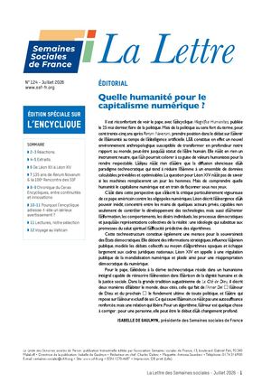 La Lettre des Semaines sociales de France - Juillet 2026