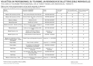 Toute Programmation Et Tarif Pro 2026 2027