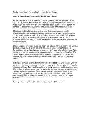 Texto De Amador Fernández Savater