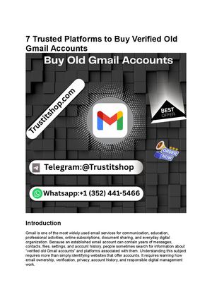 7 Trusted Platforms To Buy Verified Old Gmail Accounts