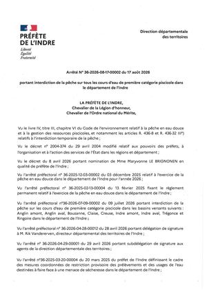 Fermeture Générale De La Pêche En Première Catégorie Piscicole Raa Sign