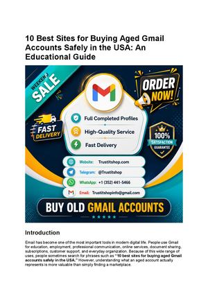 10 Best Sites For Buying Aged Gmail Accounts Safe Usa