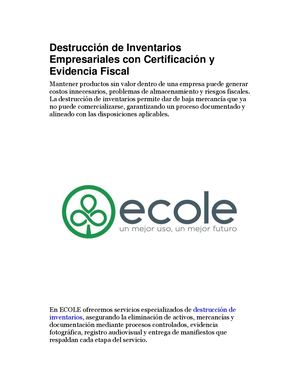 Destrucción De Inventarios Empresariales Con Certificación Y Evidencia Fiscal