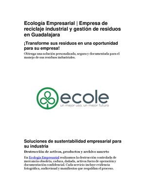 Ecología Empresarial Empresa De Reciclaje Industrial Y Gestión De Residuos En Guadalajara