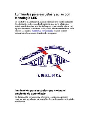 Luminarias Para Escuelas Y Aulas Con Tecnología Led