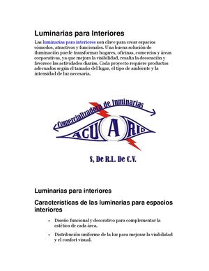 Luminarias Para Interiores