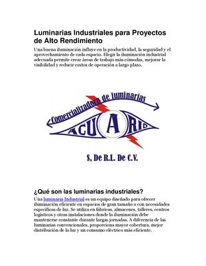 Luminarias Industriales Para Proyectos De Alto Rendimiento