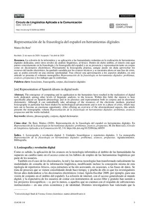 Representacion De La Fraseologia Del Esp