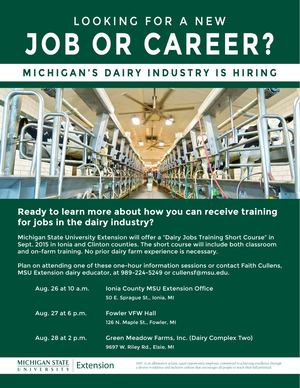 MSU Dairy Jobs Training Short Course