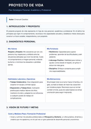 Proyecto De Vida Emanuel Casallas