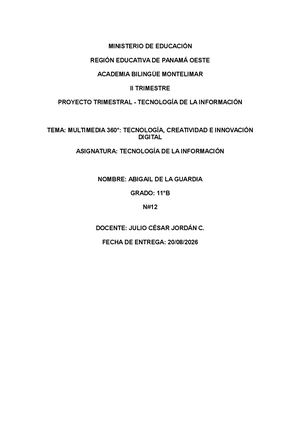 Proyecto Trimestral De Tecnología Ii Trimestre
