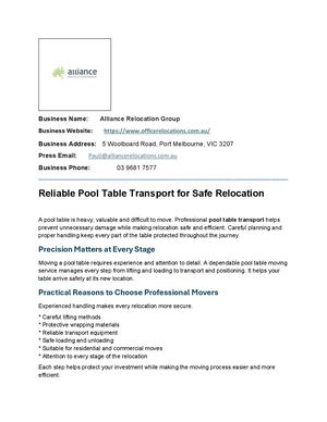 Reliable Pool Table Transport For Safe Relocation