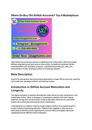 Where Do Buy Old Git Hub Accounts Top 4 Marketplaces