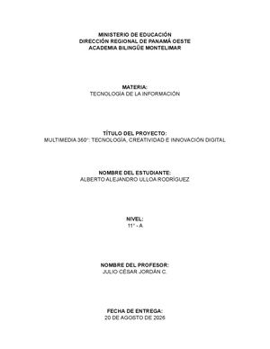 Proyecto De Tecnologia Alberto Ulloa 11 A