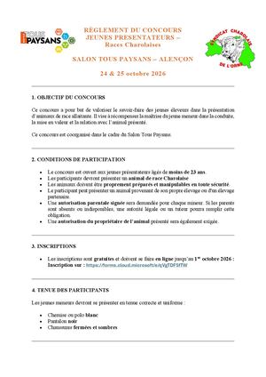Rgt Concours Jeunes Meneurs Charolais 2026