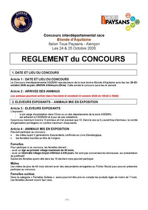 Règlement Concours Aseban Stp 2026