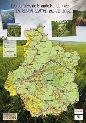Carte 2026 des itinéraires de Grande Randonnée® en région Centre-Val-de-Loire
