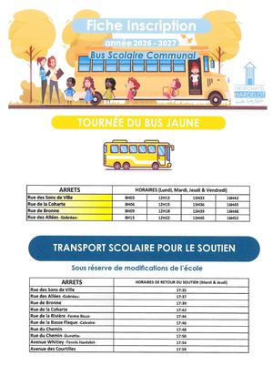 Horaires Tournée Jaune 2026 2027