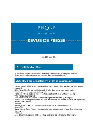 Revue De Presse Du 20 Aout 2026