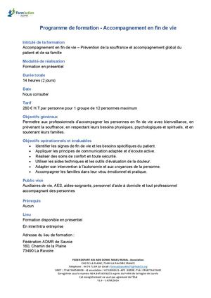 Programme Accompagnement Fin De Vie