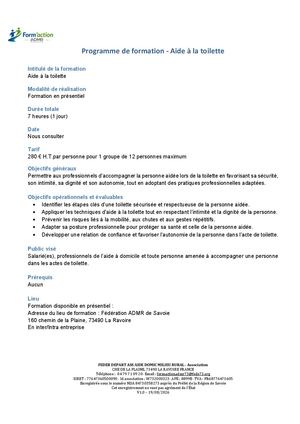 ProgrammeAide A La Toilette