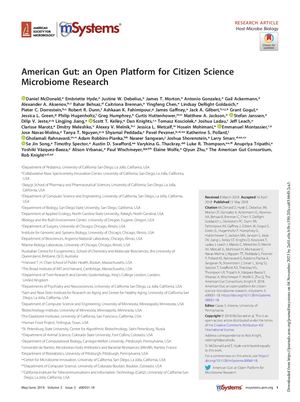 Mcdonald Et Al 2018 American Gut An Open Platform For Citizen Science Microbiome Research