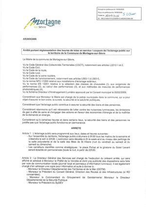 Ar26sg086 Arrêté éClairage Public