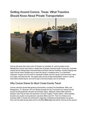 Getting Around Conroe, Texas What Travelers Should Know About Private Transportation