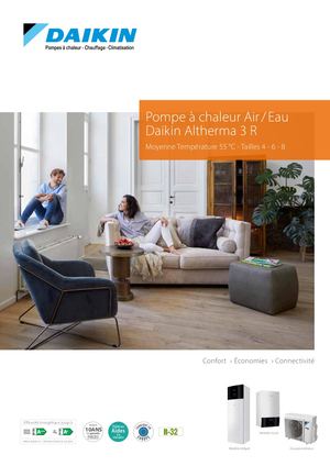 Daikin Altherma 3 R Moyenne température 55 °C Taille 4-6-8
