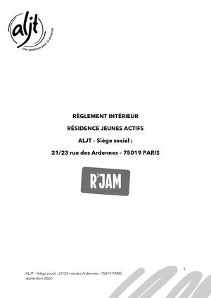 ALJT - Règlement Innterieur RJAM 2026 Avec Annexes