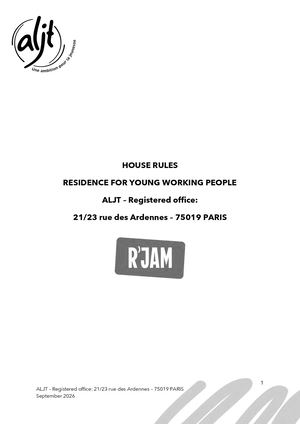 ALJT - Règlement Interieur RJAM 2026 - Version ANG Avec Annexes