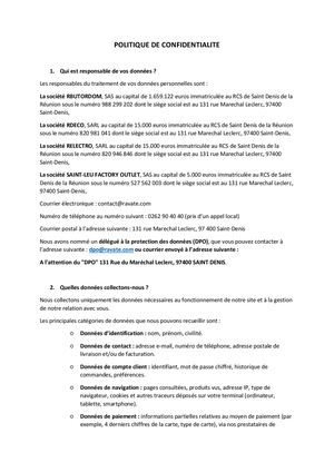 Politique De Confidentialité Groupe Ravate