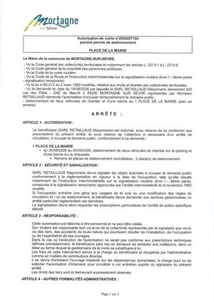 Ar26st193 Av Portant Permis De Stationnement Place De La Mairie Du 25 08 Au 04 09 2026
