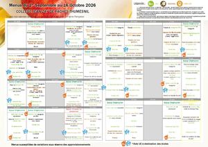 Menus Cantines Sept Oct College