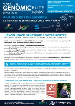 Communique Vente Genomic Elite 2026