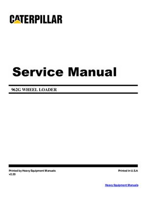 Caterpillar 962G Service Repair Manual PDF